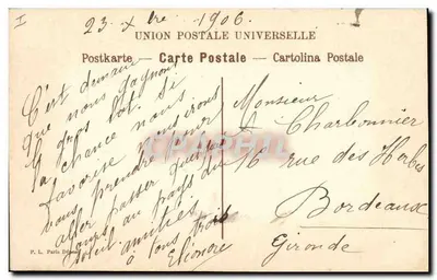 Scena pasterska z bydłem — wydawca P.L. Paris Déposé — Rewers