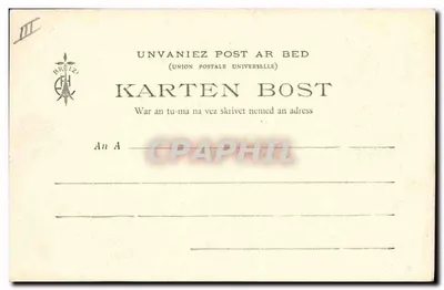 Meisje en opa — Bretagne — E.H. fotograaf-uitgever St B. - C. post. - Collectie E. Hamonic, n° 171 — Achterkant