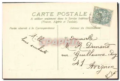 Violes e flores de neve — Meus melhores cumprimentos, Agnes — Cartão postal francês — Verso