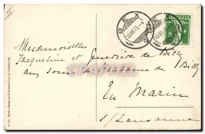 Dos niños y un pato — ilustración de H.G.C. Marsh — editor B. Dondorf, n°2389 — Reverso