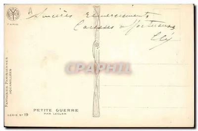 Piccola guerra — Fantasie Parigine, Serie n°19 — di Lecler — Verso