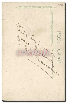 Grupa sześciu młodych kobiet — Studio D. L. Morris, Swansea — pocztówka — Rewers