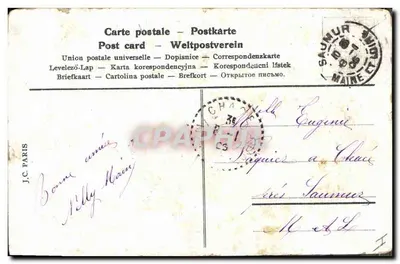 Mulher e cervo entre as rosas — 'Meus melhores desejos' — editor não visível — Verso