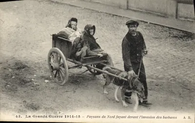 Kuzey köylüleri barbarların işgali karşısında kaçış — Büyük Savaş 1914-15 — A.R. n°43