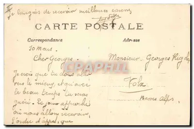 Sr. Doffre — retrato militar com pássaros — L. Geligne, impr. Ecol. 1906 — Verso