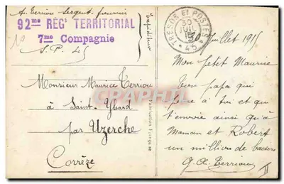 O Geral Joffre — retrato militar — A.G. n°119 — Verso