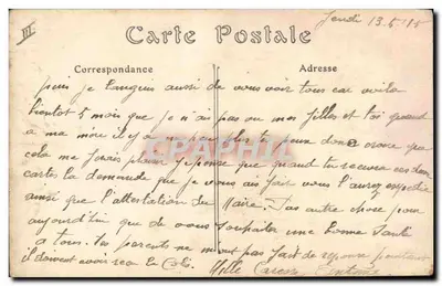 Stara pocztówka Militaria W jej dłoni Joffre — Rewers