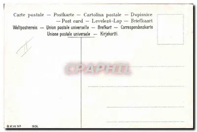 Berlinische Typen Schutzmann — Karikatur eines deutschen Soldaten — Verlag B.K.W. Nr. 9 — Rückseite