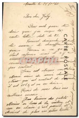 La Rose Maginot — carte postale satirique avec rose et carte de France — éditeur Géo.P. 1939 — Verso