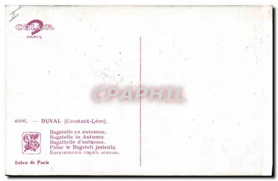 Bagatelle w jesieni — Pałac Constant-Léon — wydawca DUVAL, nr 4006 — Rewers