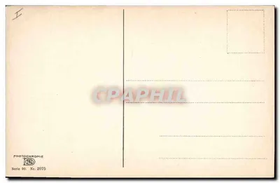 Zimowy krajobraz — promienie słońca przebijające się przez chmury — Photochromie, seria 90, nr 2075 — Rewers