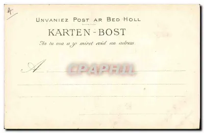 M. i Pani Botrel w piosence — Przez mały palec — kolekcja VILLARD, Quimper, nr 1309 — Rewers