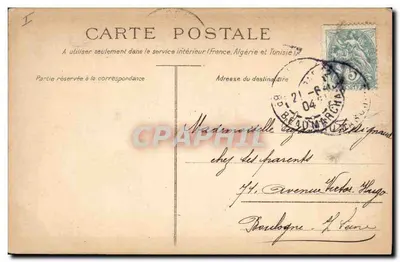 Duas jovens jogando cartas — Paris, 1904 — B. SIRVEN, IMP. TOULOUSE-PARIS, n° S.O. 836 — Verso