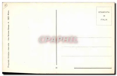 Mulher em vestido rosa e chapéu preto — buquê de flores — G. Muggian, n° 37 — Verso