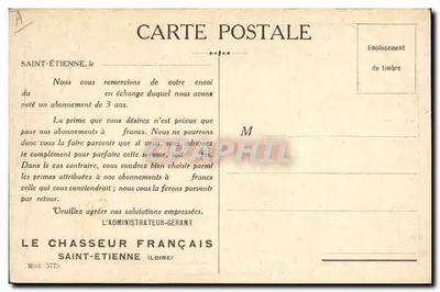 Bassets d'Artois a zampe dritte — illustrazione di cani da caccia — editore L'Administrateur Français, Saint-Étienne — Verso