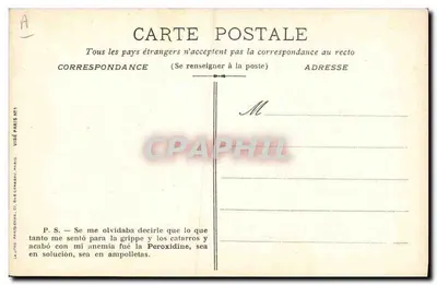 General Joffre — 1914-1915 — Timbrada en París — Reverso