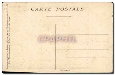 Geral Joffre — Retrato em uniforme — Imp. "Orogravure" Paris — Verso