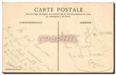 Carta postal ilustrada — Carta postal ilustrada — Edição Lorraine n°2 — Verso