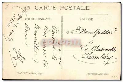 Sudanese and French soldier — satirical caricature — Dianoux, publisher, Algiers — Rewers