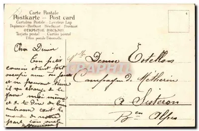 Amicizia sincera — cartolina decorata con fiori e ghirlanda — editore non visibile — Verso
