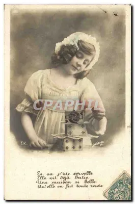Menina brincando com cartas — Stebbing & Cie, n° 303
