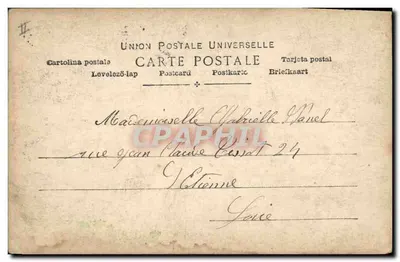 Bilhete postal antigo Criança Castelo de Cartas — Verso