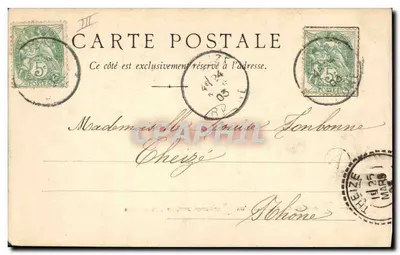 China — Dames da família de um mandarim jogando cartas — Bilhete postal antigo editado por uma impressora desconhecida — Verso