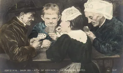 A Partida de Cartas — Salon 1901 — Mme A. de Coninck — S.I.P. N°206 Série N°16