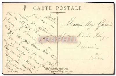 Trois enfants et un chien — Les Petits Anglais — par L. Maitrejean, série N°48 — Verso