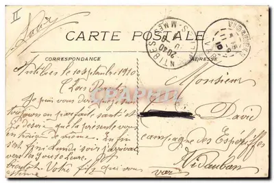 Antibes (A-M.) - Praça Nacional — editor Lab. Maillan, Cannes, n° 910 — Verso