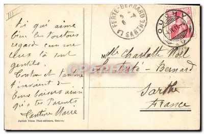 Religioso e Cães do Grande St. Bernard — J. J. 8922 — Verso