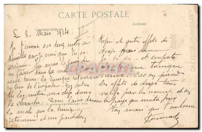 Le Général JOFFRE donnant des instructions — soldats en marche en forêt — éditeur E.P.D. — Verso