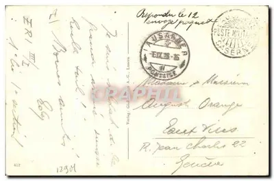 Detenção — cena caricaturada — Editora: Glauber A.-G., Luzern, n° 412 — Verso