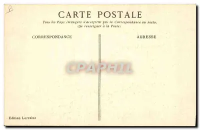 Illustrated Postcard — Route from Paris to Metz — Lorraine Edition n°5 — Back