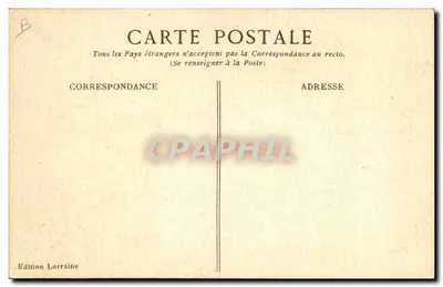 Carta postal histórica — 24 de Agosto — Edição Lorraine n°1 — Verso