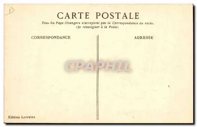Carta postal humorística — guerra 1914-1918 — Edição Lorraine n°3 — Verso