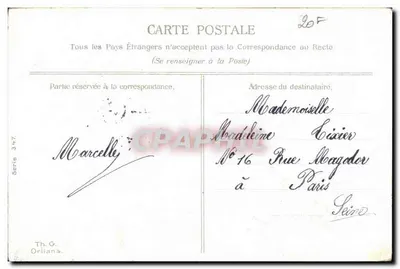 Arranjo de flores — Amizade doce e sincera — Th.G. Orléans, série 347 — Verso