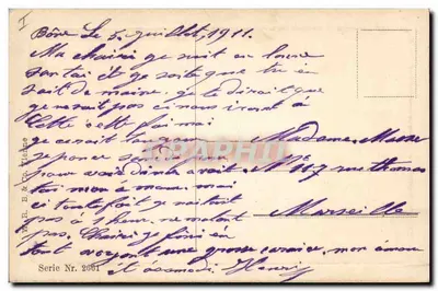 Cedry i jeleń — las sosnowy — wydawca MR. E. & Co. Wienne, seria Nr. 2661 — Rewers