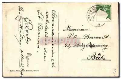 Os Samaritanos do Grande St Bernard — J. J. 8923 — Jallion frères, Genebra — Verso