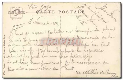 Soldat d'infanterie (Laudsturm bavarois) — caricature signée Léon Faurne 1919, éditée par Em. Dupuis à Lille — Verso