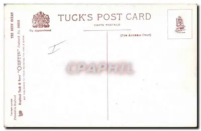 L'oceano affollato — Scena marittima con velieri — R. Montagner, Tuck's Post Card No. 9693 — Verso