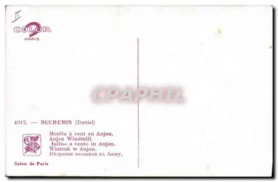 Młyn wiatrowy w Anjou — Daniel — Duchemin, n°4012 — Rewers