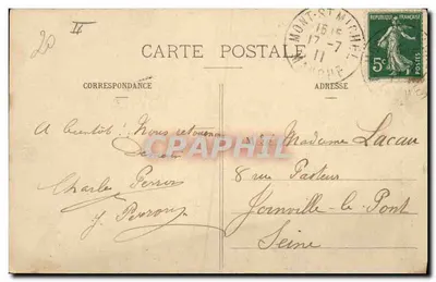 Mont-Saint-Michel — przy niskiej wodzie — G.F. — n° 3418 — Rewers