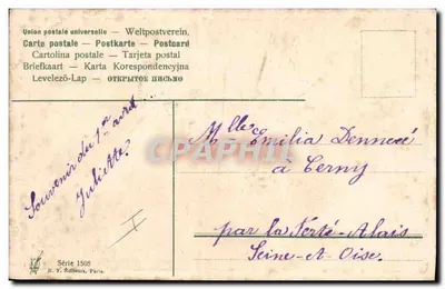 Małe ptaki — mówiąc za mnie — J. F. Billiours, Paryż, seria 1508 — Rewers