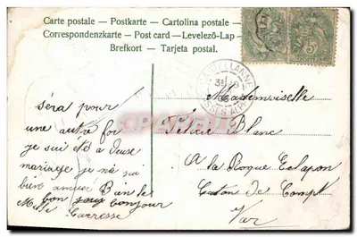 Ave portador de carta — alrededor de 1909 — Comps du Ver — Reverso