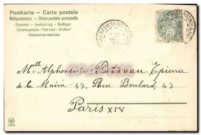 Carta postal de vœux — Boa festa, Boa Aniversário — editor Union postale universelle, n°5306 — Verso