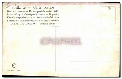 Cartolina d'epoca Caccia alla Biche Biche — Verso