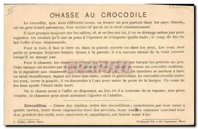 Caça ao crocodilo — (África Oriental) — F. Nathan, editor, Paris — Verso