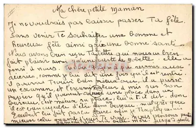 Petite fille en bonnet à fleurs — Bonne fête, Mamie — Mariagin — Verso