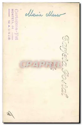 Twee kunstenaars in avondkleding — Antieke ansichtkaart — Uitgever: Carteira Postal, Madrid — Achterkant
